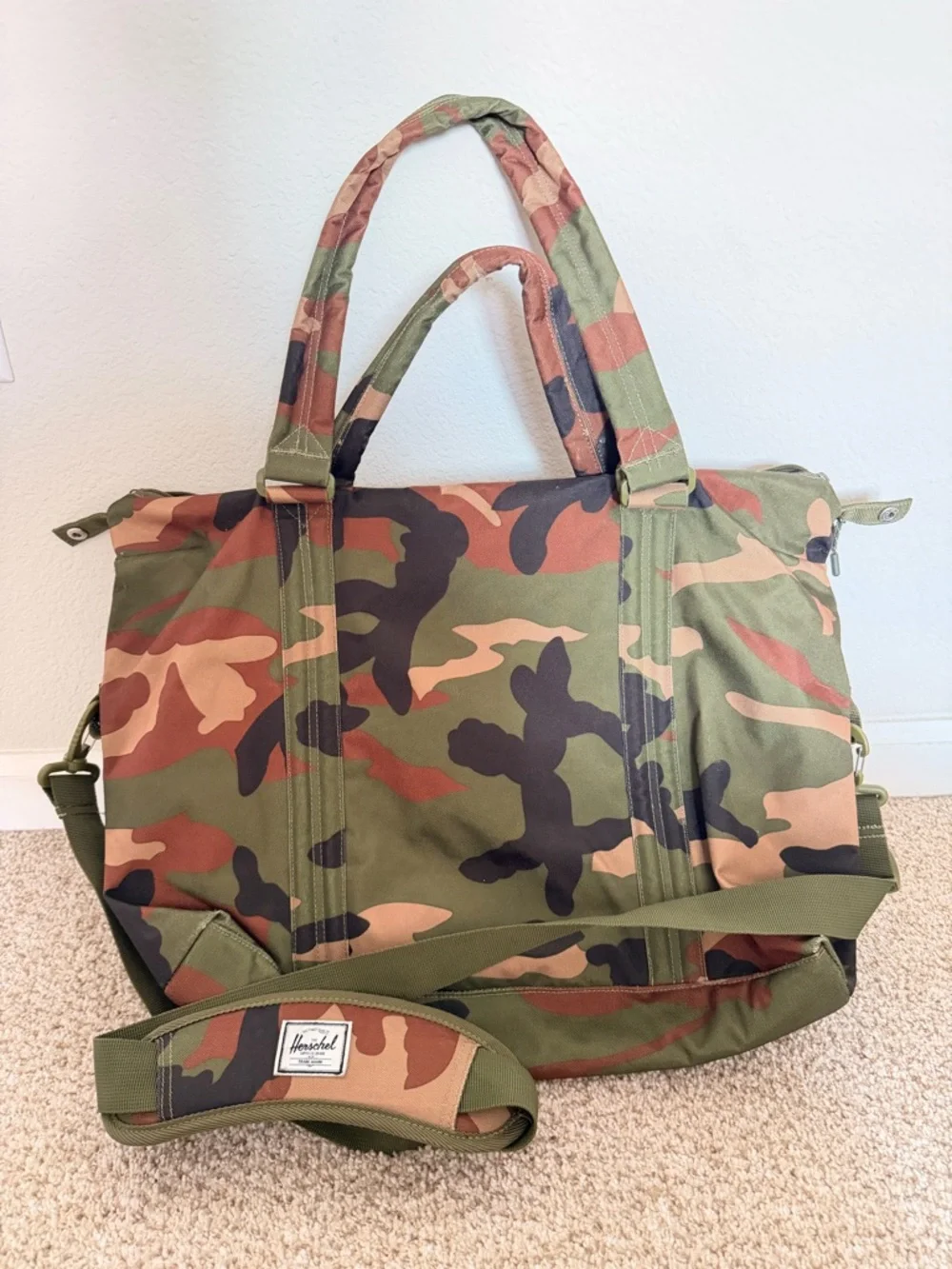 Herschel Supply Company Camo Duffel Bag - Green, Brown, Black